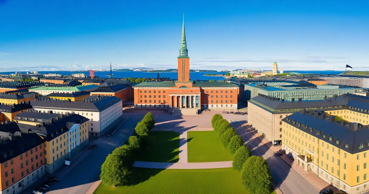 Pohjoismaisten parlamenttitalojen ilmakuva: Suomi, Ruotsi, Norja ja Tanska vertailussa