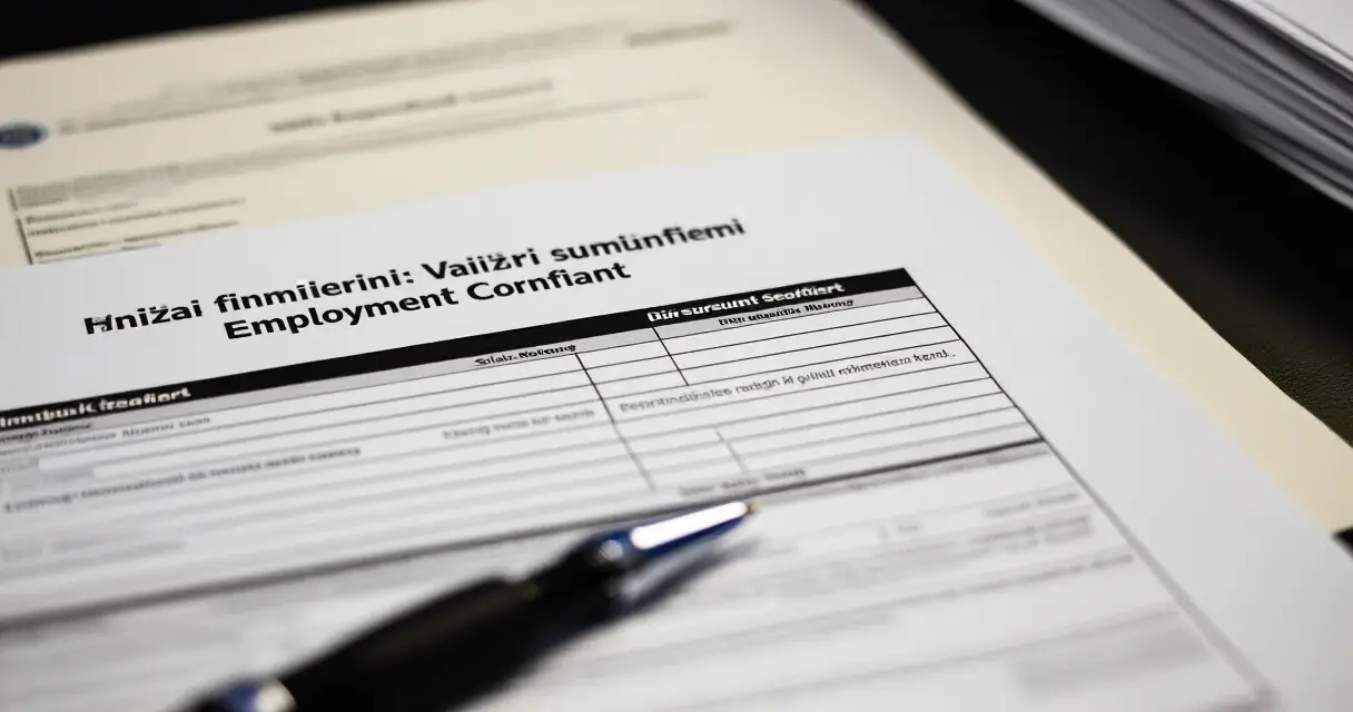 Suomalainen työsopimus palkkataulukolla pöydällä